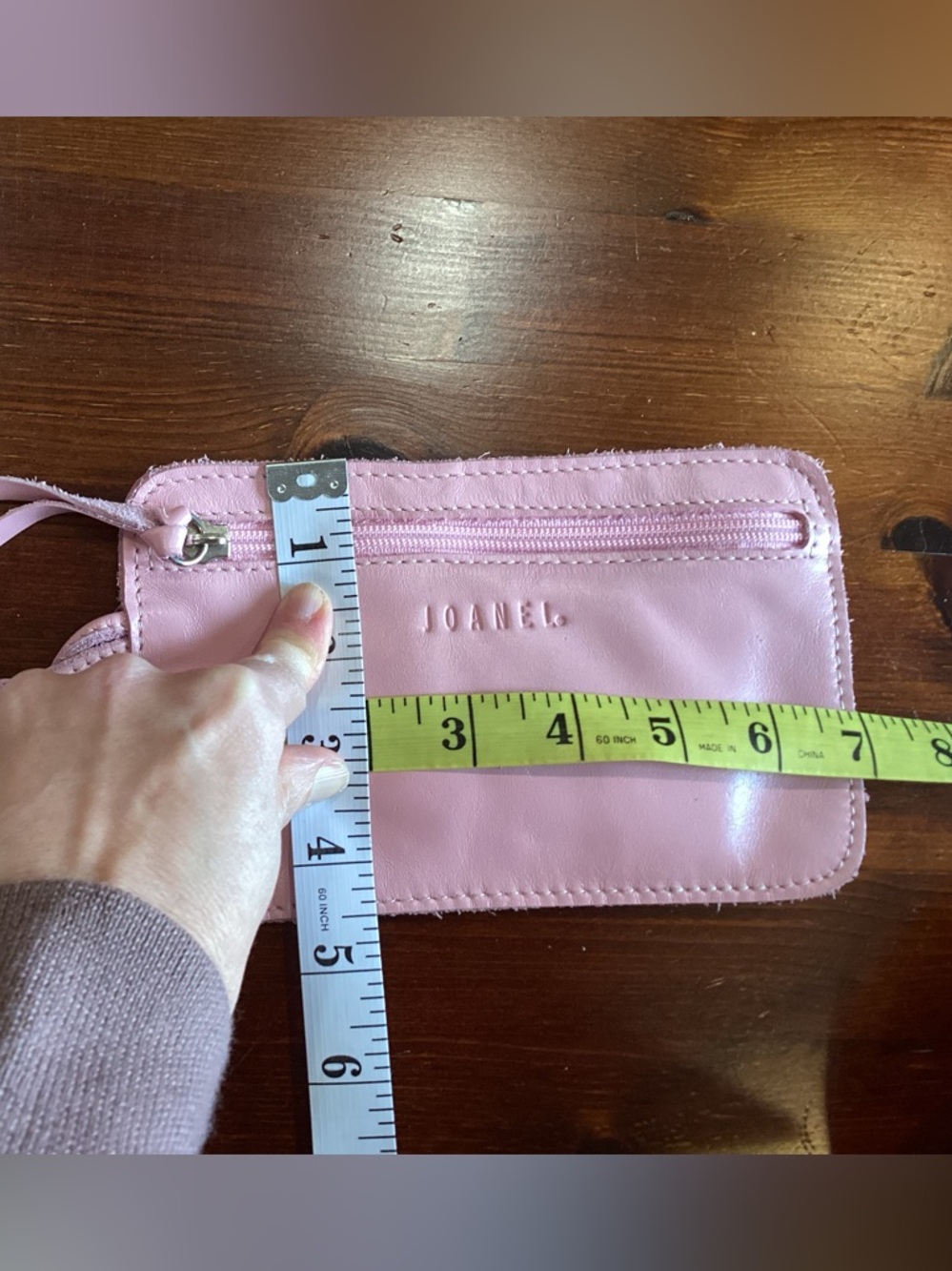 Y2K Pink Leather Bag with matching (attached) wallet, Joanel - Picture 12 of 13